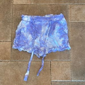 Purple tie dye shorts